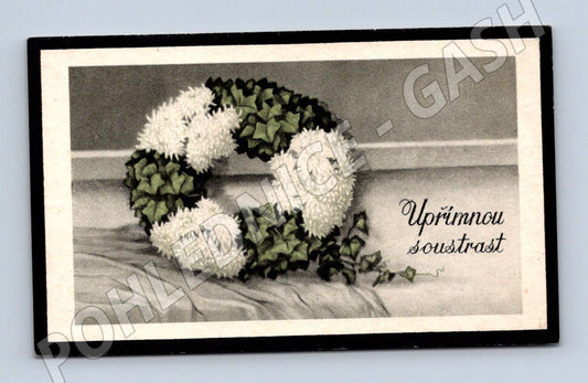 Pohlednice smuteční Upřímnou soustrast (M20890)