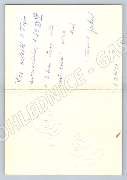 Pohlednice žluté růže Orbis Praha 1979 (M20893)