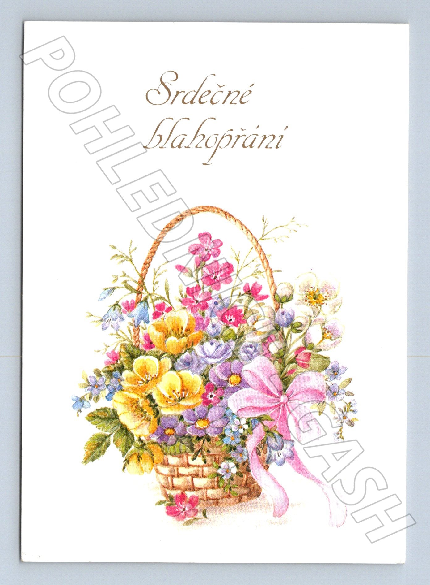 Pohlednice srdečné blahopřání květiny 1994 (M20931)
