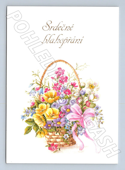 Pohlednice srdečné blahopřání květiny 1994 (M20931)