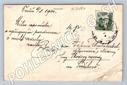 Pohlednice Lázně Toušeň Březová alej 1934 (M2097)