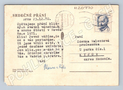 Pohlednice žluté růže 1970/71 (M20970)