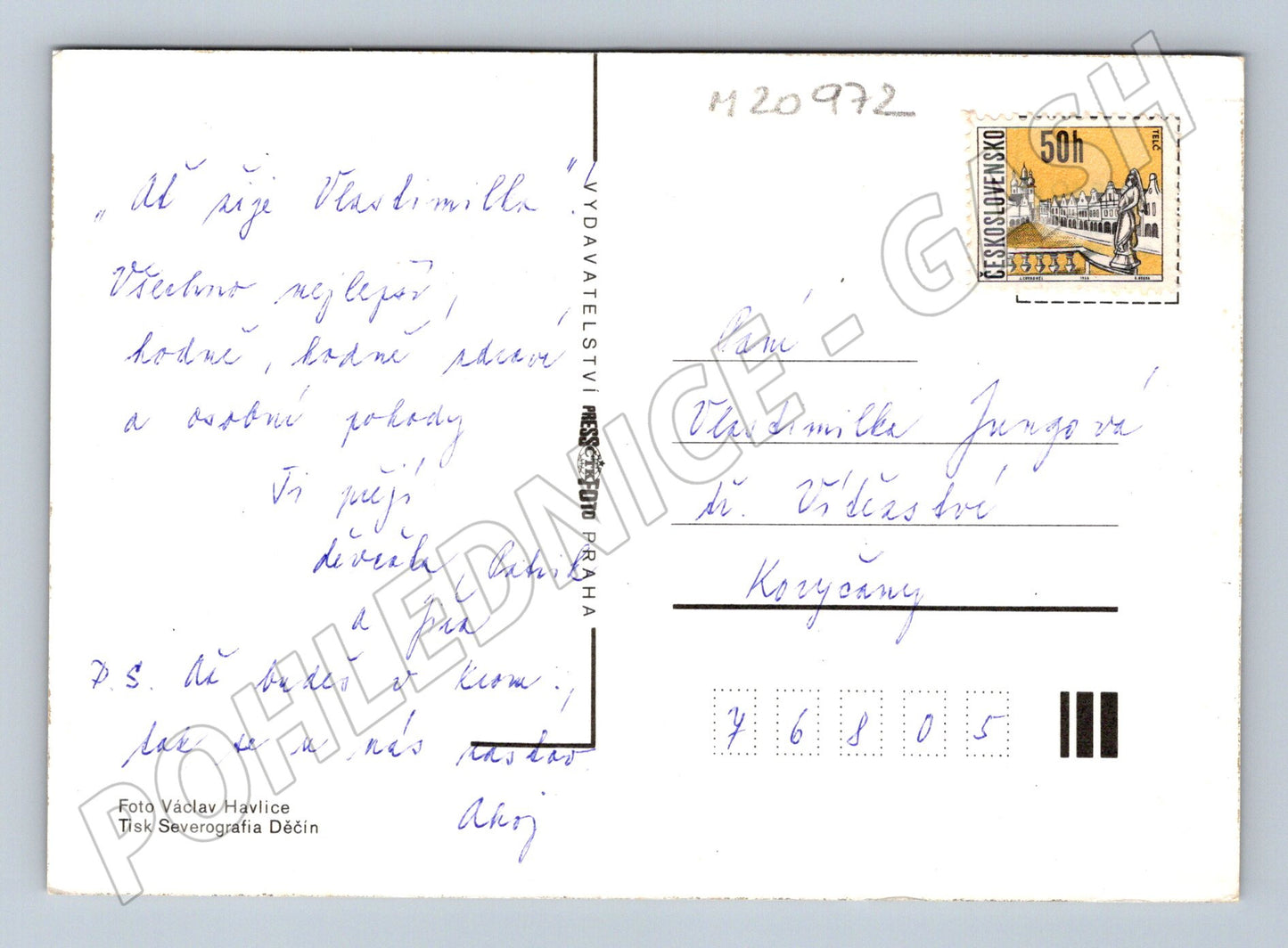 Pohlednice růže (M20972)