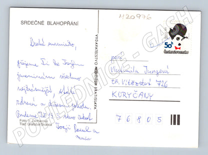 Pohlednice růže blahopřání (M20976)
