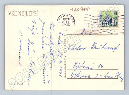 Pohlednice žluté růže 1974 (M20988)