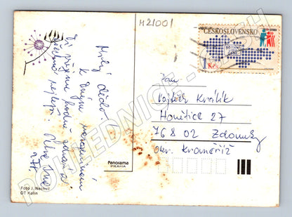 Pohlednice růže Československo známka 1 Kčs (M21001)