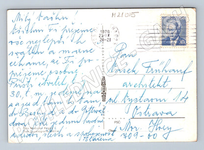 Pohlednice žlutá růže 1976 (M21015)