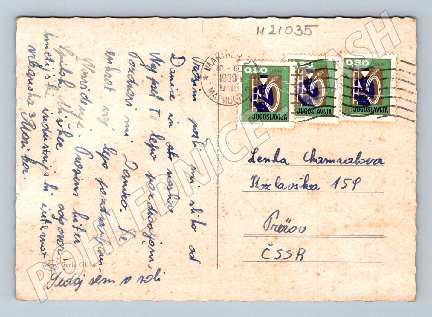 Pohlednice Jugoslávie růže 1969 (M21035)