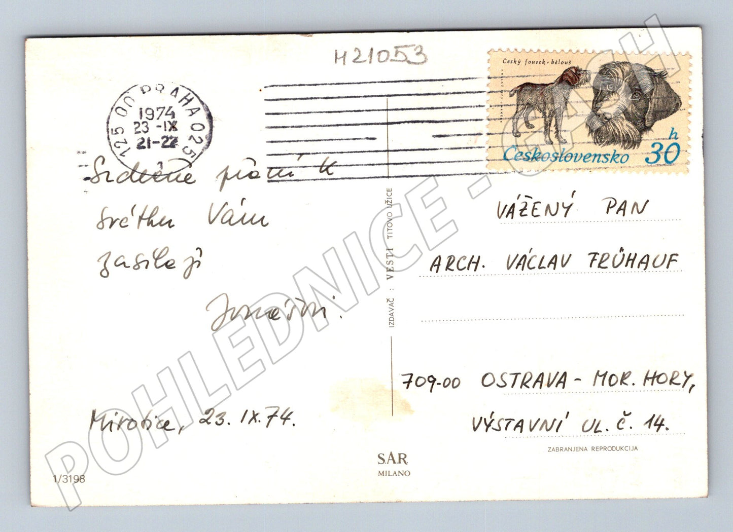 Pohlednice Jugoslávie květiny 1974 (M21053)