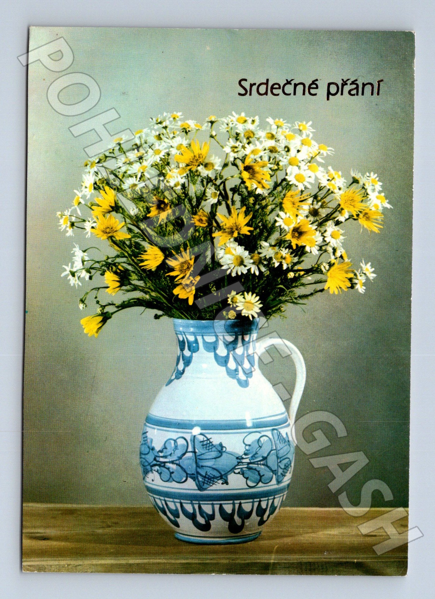 Pohlednice srdečné přání květiny 1989 (M21082)