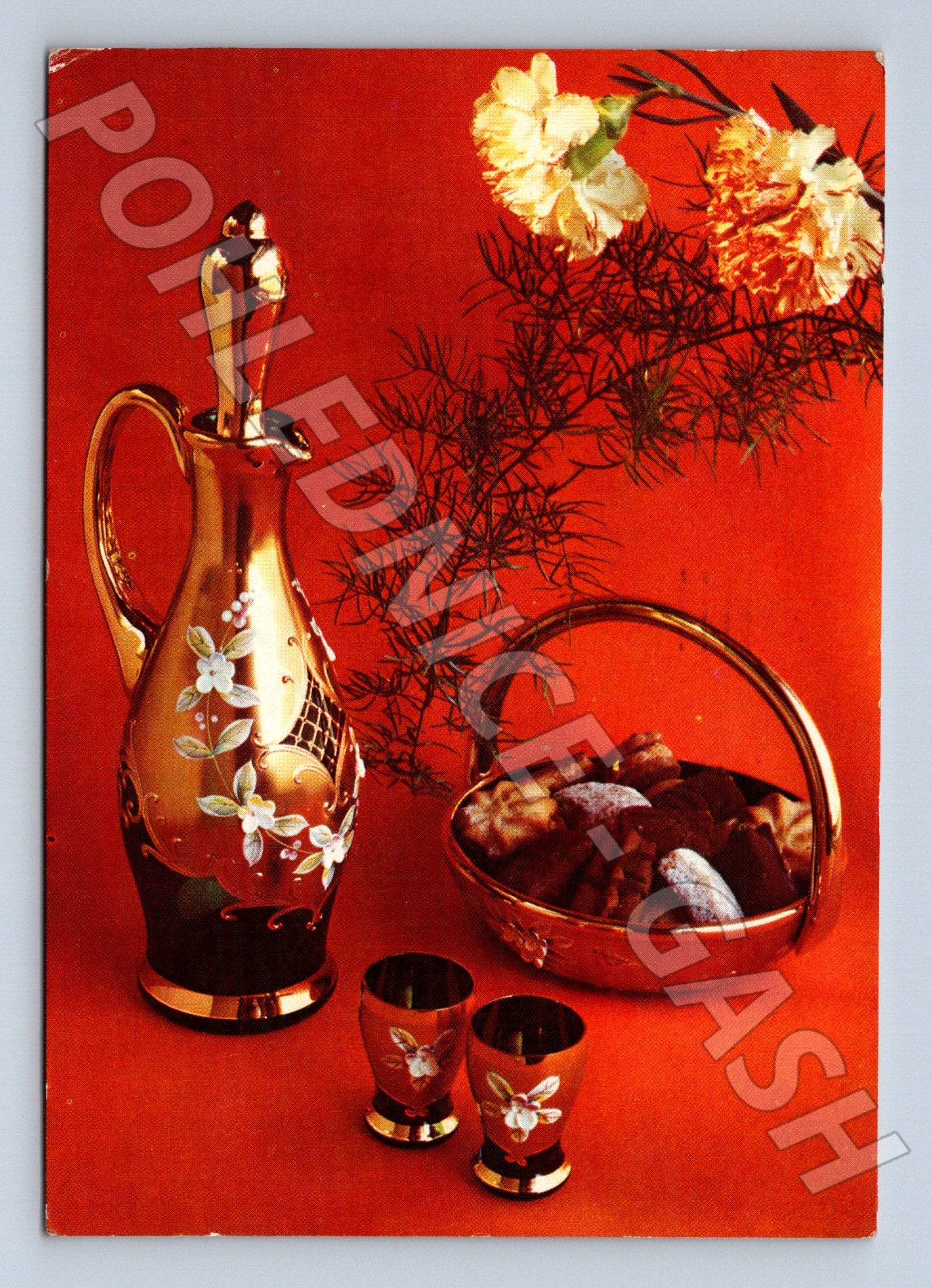 Pohlednice květiny sklo 1972 (M21091)