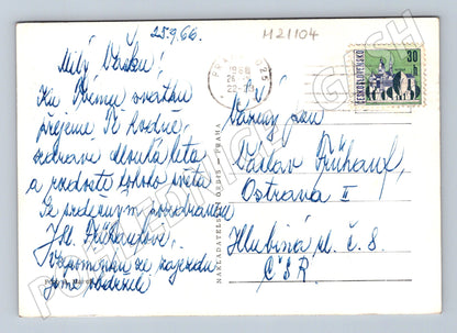 Pohlednice srdečné přání květina 1966 (M21104)