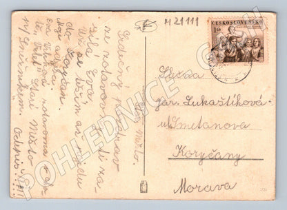 Pohlednice dívka kresba 1946 (M21111)
