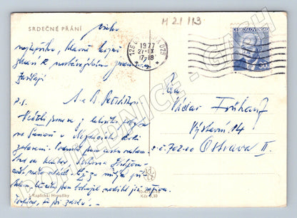 Pohlednice květiny kresba 1947 (M21113)