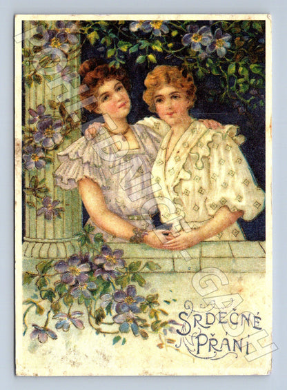 Pohlednice srdečné přání ilustrace (M21114)