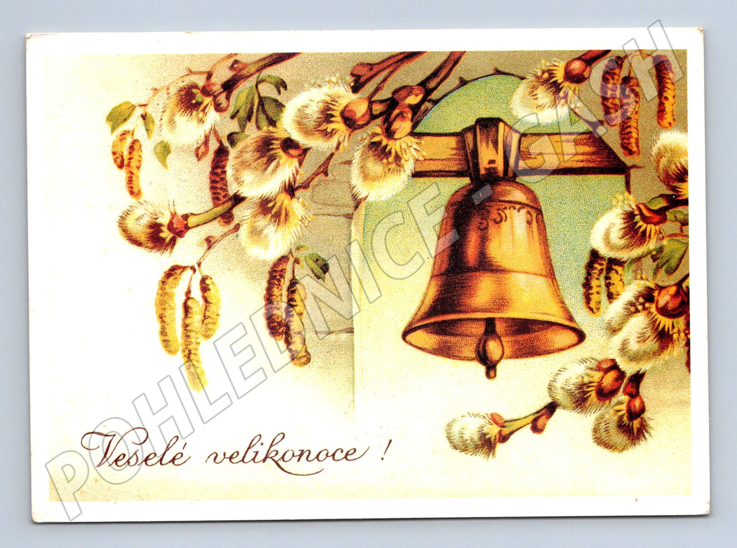 Pohlednice velikonoční zvon kočičky 1969 (M21117)
