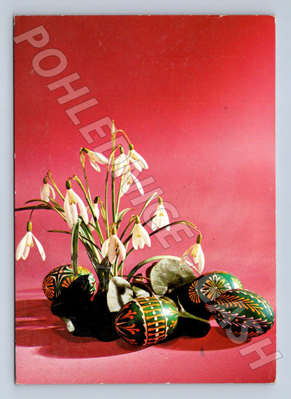 Pohlednice kraslice sněženky Pravda Bratislava 1983 (M21120)