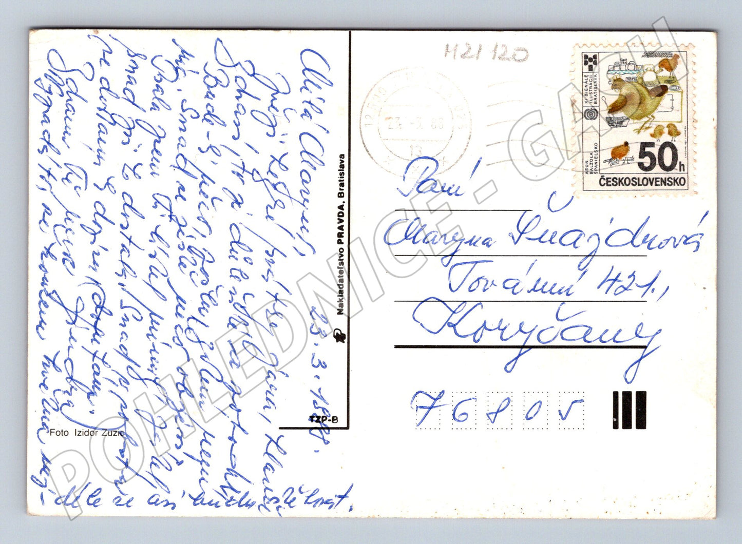 Pohlednice kraslice sněženky Pravda Bratislava 1983 (M21120)