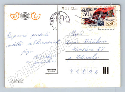 Pohlednice velikonoční kraslice košík džbán 1982 (M21123)