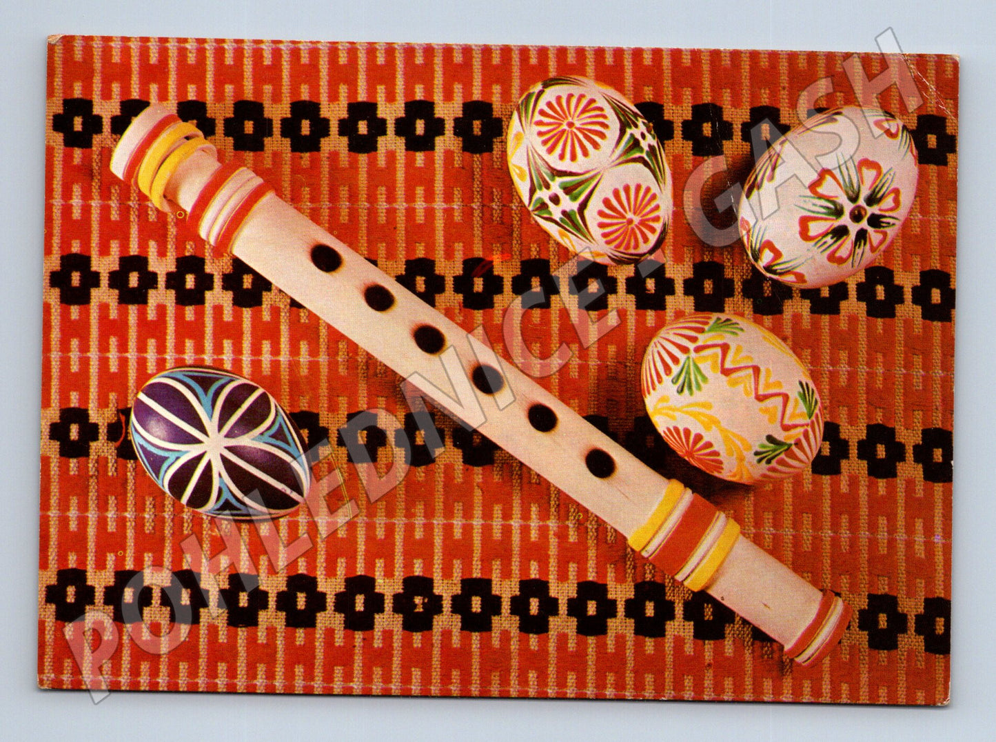 Pohlednice velikonoční kraslice píšťalka 1981 (M21126)