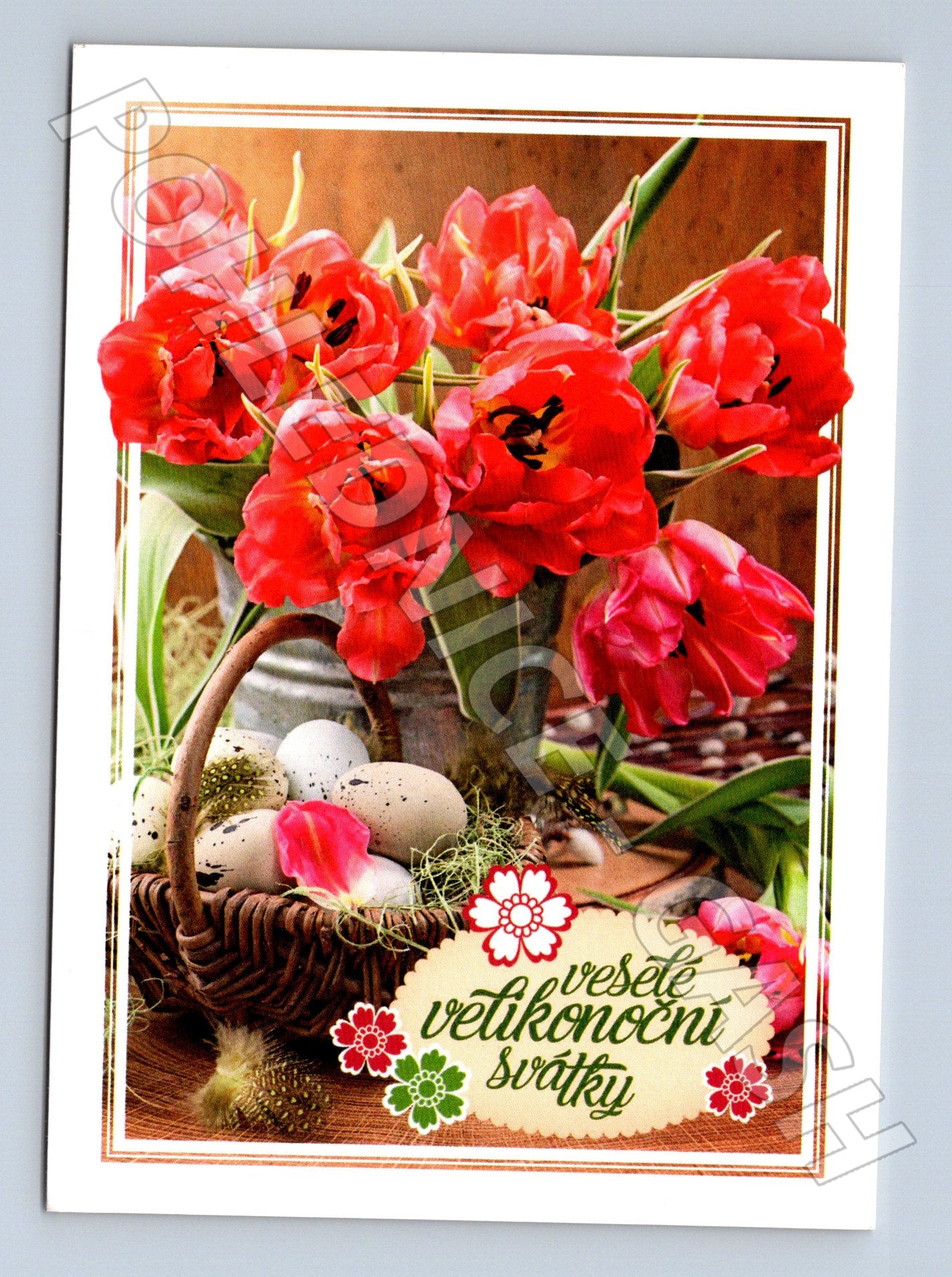 Pohlednice velikonoční tulipány vajíčka 2012 (M21162)
