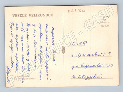 Pohlednice velikonoční kachně květy (M21166)