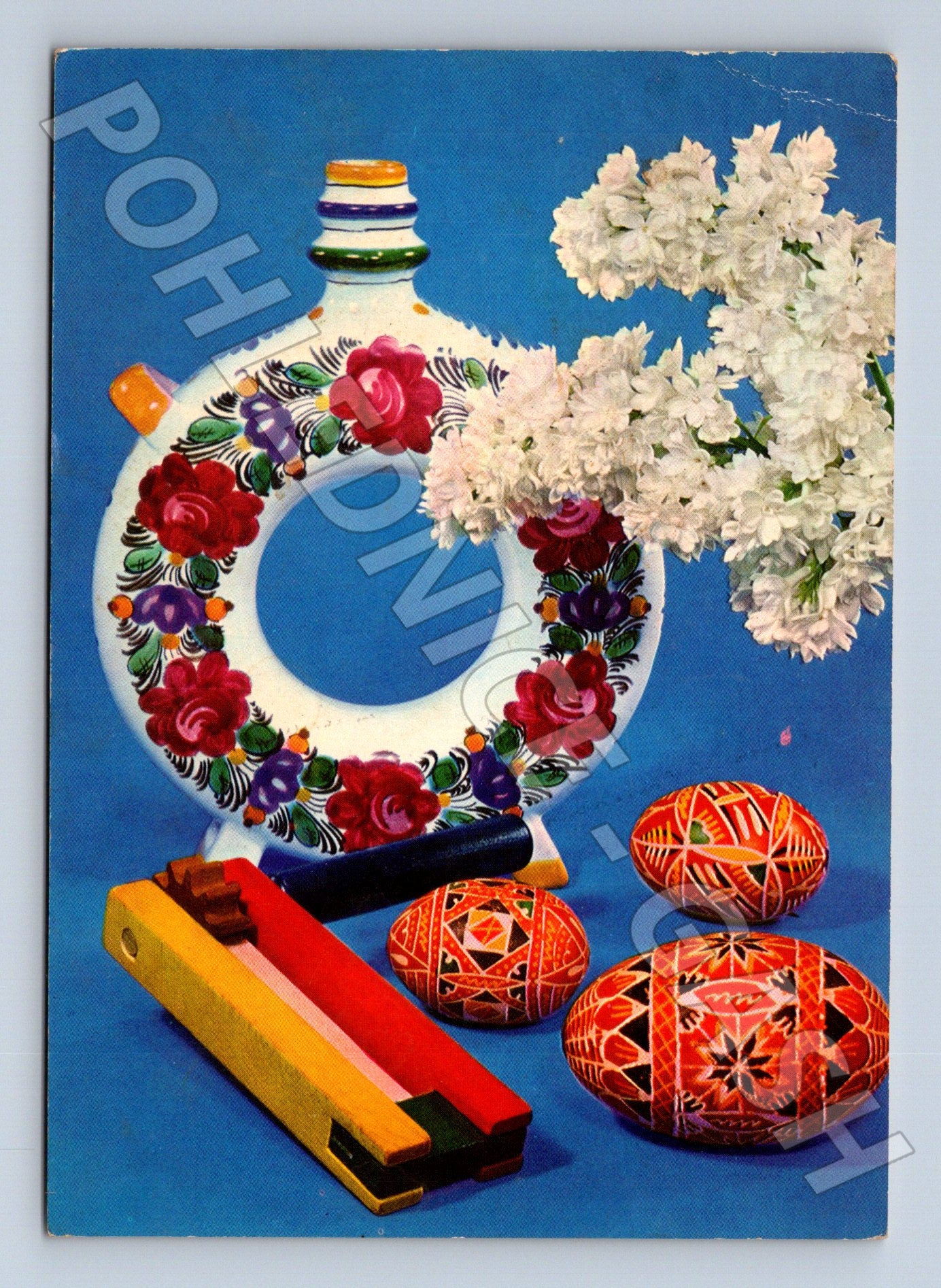Pohlednice velikonoční kraslice pomlázka 1974 (M21179)
