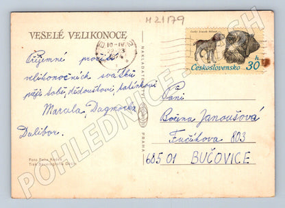 Pohlednice velikonoční kraslice pomlázka 1974 (M21179)