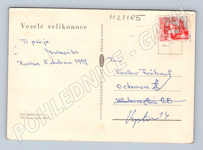 Pohlednice velikonoční kraslice folklor 1971 (M21185)