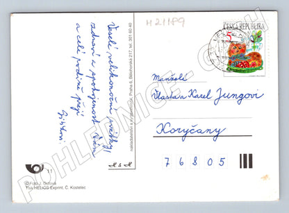 Pohlednice velikonoční barevná odeslaná (M21189)