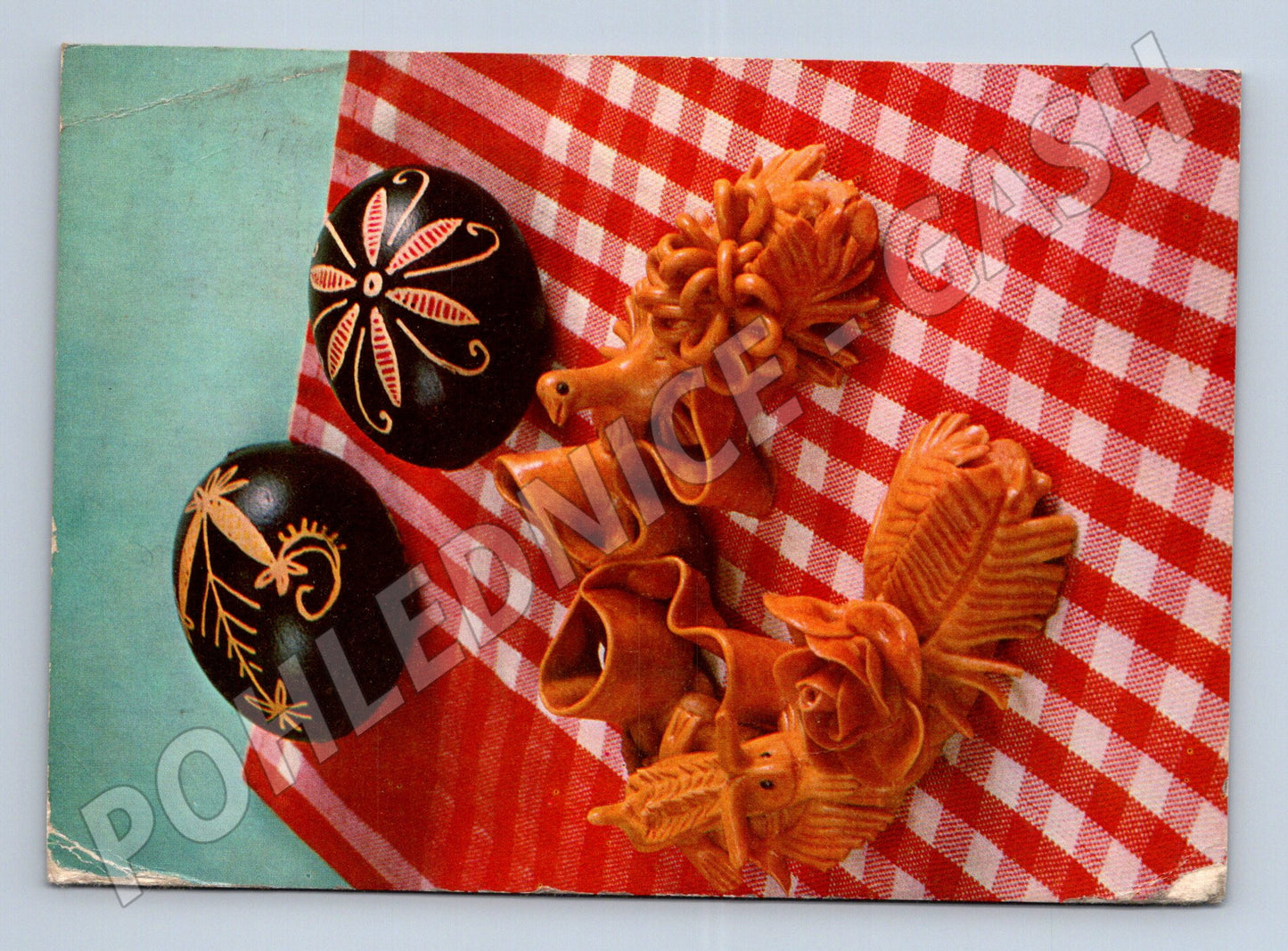 Pohlednice velikonoční kraslice ozdoby 1972 (M21196)