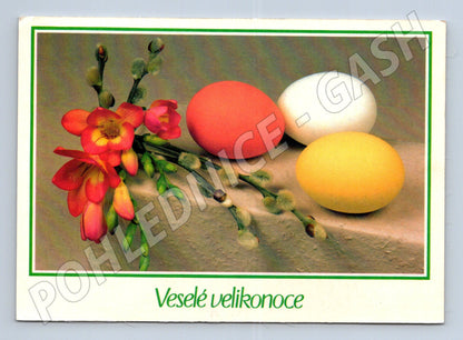 Pohlednice velikonoční Veselé Velikonoce květiny (M21198)