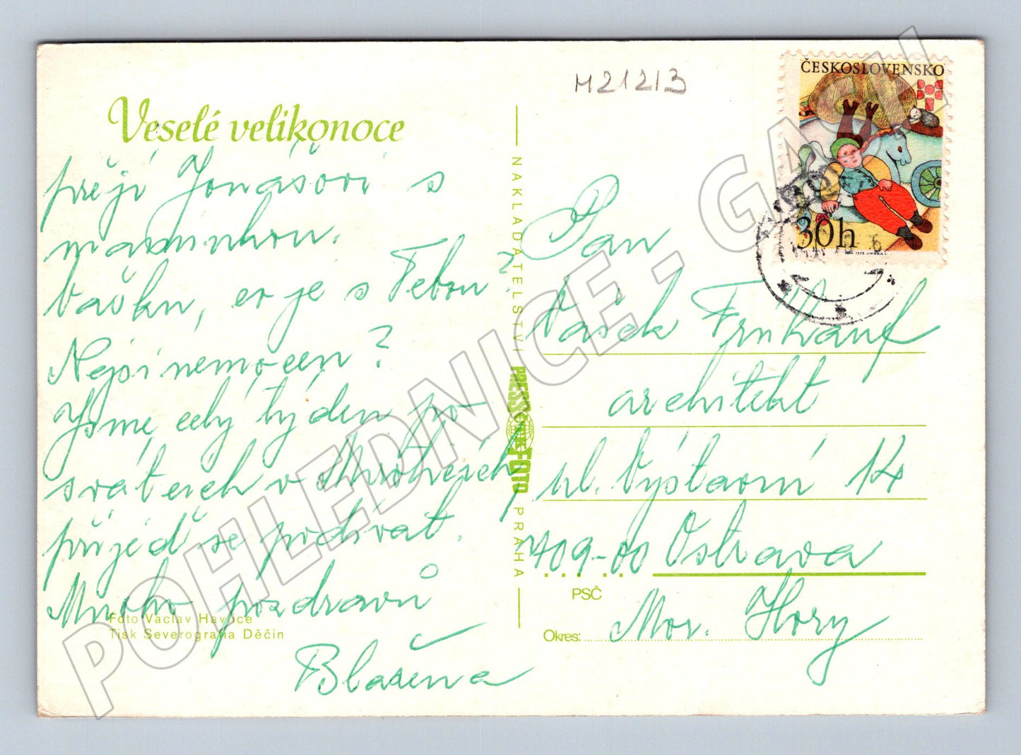 Pohlednice velikonoční etnografická kraslice (M21213)