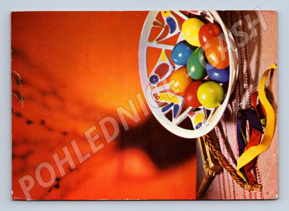 Pohlednice velikonoční kraslice pomlázka 1974 (M21219)