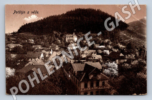 Pohlednice Potštejn z věže raz 1922 (M2122)