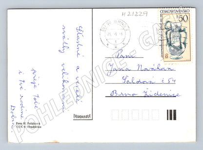 Pohlednice velikonoční květiny vejce 1986 (M21229)