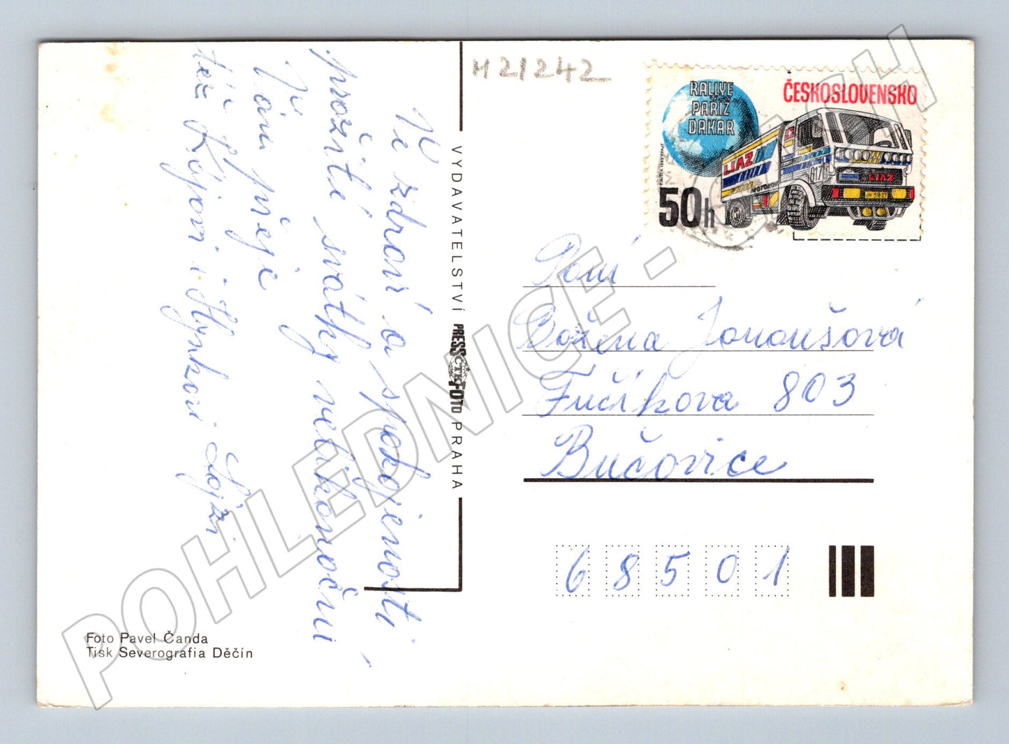 Pohlednice velikonoční kraslice pomlázka LIAZ (M21242)