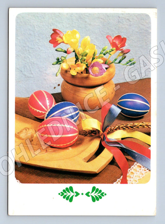 Pohlednice velikonoční kraslice jarní květiny (M21245)