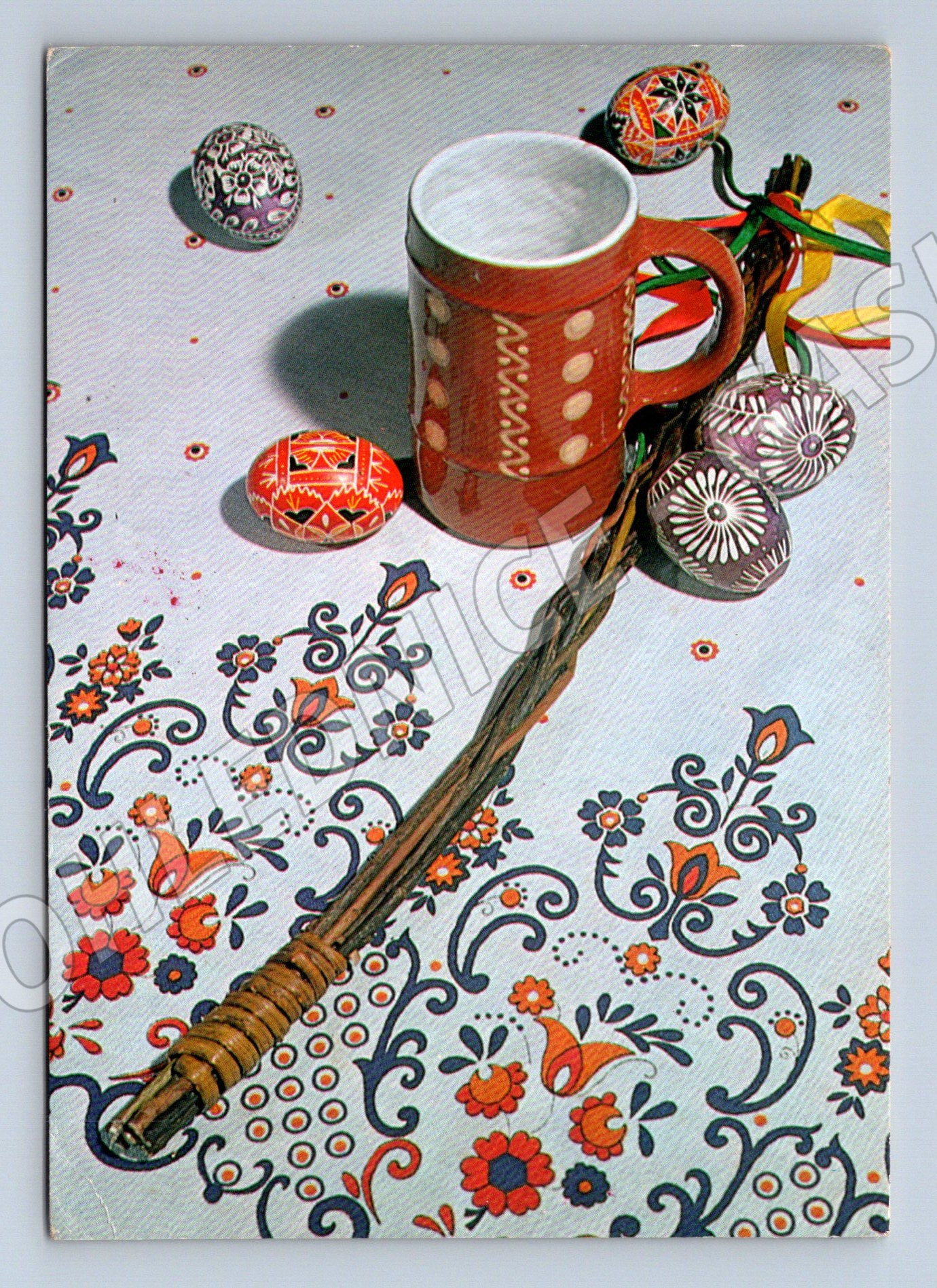 Pohlednice velikonoční kraslice lidové motivy 1977 (M21248)