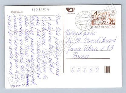 Pohlednice králíček s květinami odeslaná 1999 (M21257)