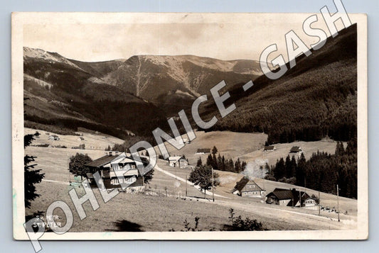 Pohlednice Krkonoše Svatý Petr raz 1938 (M2126)
