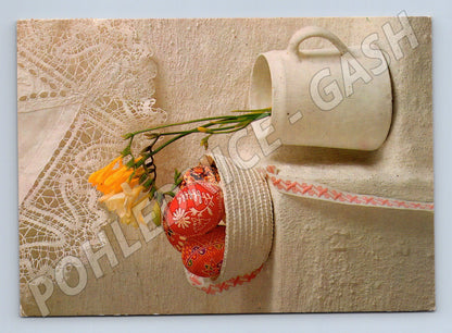 Pohlednice etnografie kraslice květiny 1993 (M21265)
