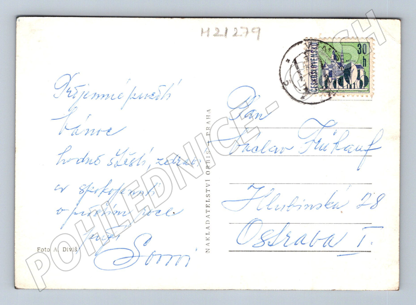 Pohlednice vánoční Veselé Vánoce malý formát (M21279)