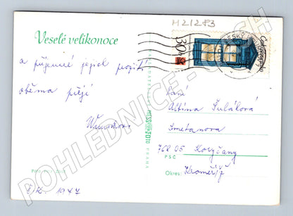 Pohlednice velikonoční sněženky kraslice 1947 (M21283)