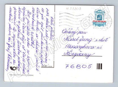 Pohlednice zimní krajina odeslaná 2002 (M21303)