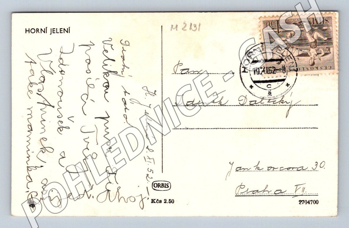 Pohlednice Horní Jelení kostel 1952 (M2131)