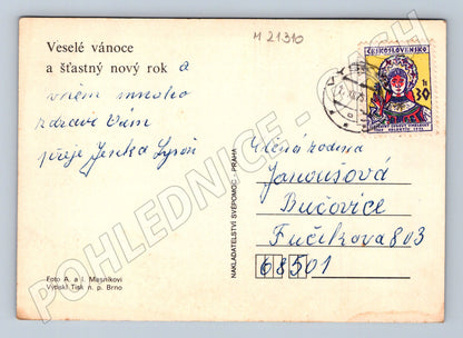 Pohlednice vánoční retro 1949 malý formát (M21310)