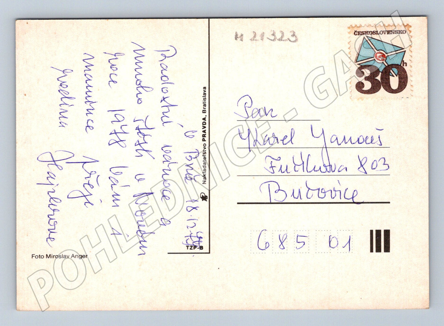 Pohlednice Slovensko zasněžená krajina 1981 (M21323)