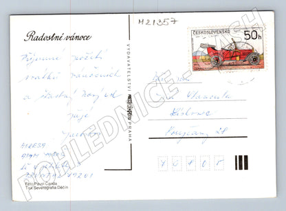 Pohlednice vánoční jablko svíčky Laurin Klement (M21357)