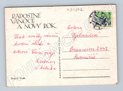 Pohlednice starovánoční svíčky na stromku (M21372)